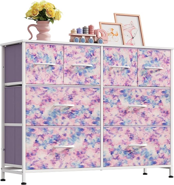 WLIVE Dresser for Bedroom with 8 Drawers, Wide Fabric Dresser for Storage and by WLIVE