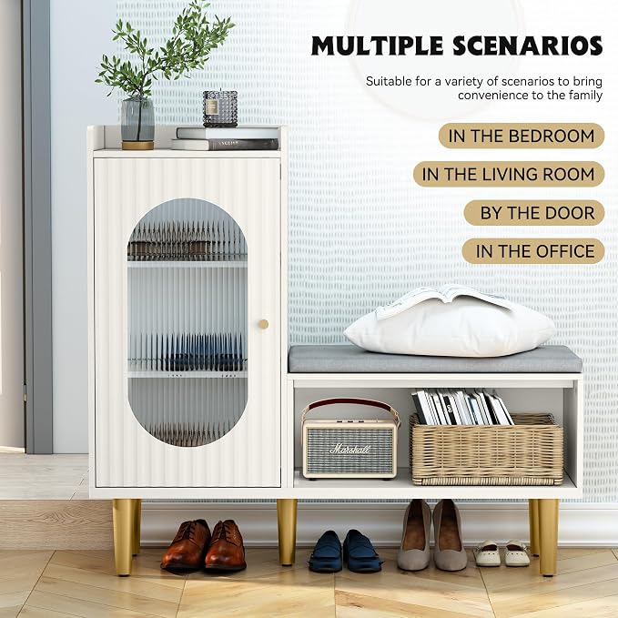 HLR Storage Bench Set of 2, L-Shaped Storage Cabinet - Image 5