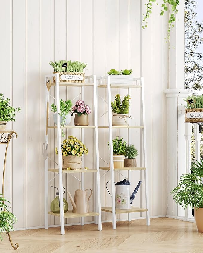 Hzuaneri Ladder Shelf, Bookshelf Bookcase, Freestanding Corner Storage Shelve - Image 8