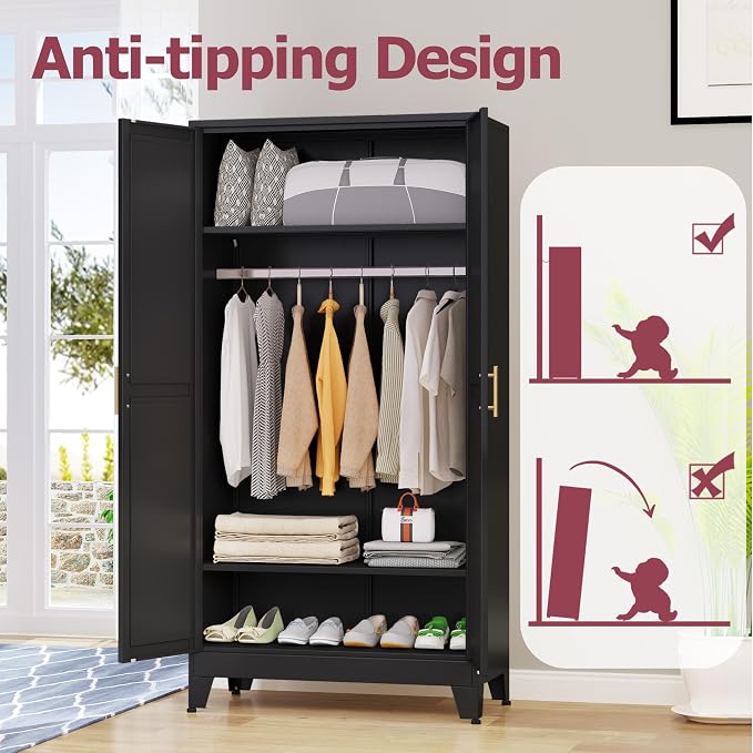 GAIOUS Metal Wardrobe Cabinet - Image 9