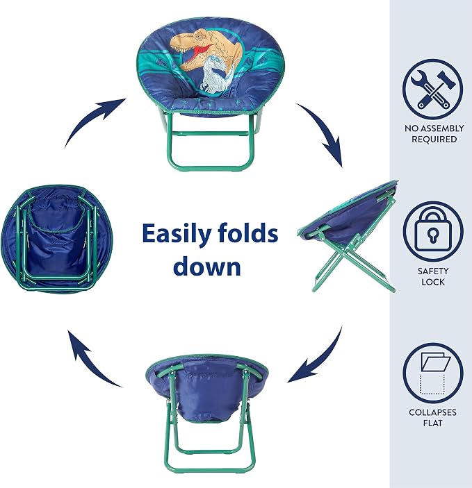 Jurassic World Dinosaur 19” Frame Folding Toddler Saucer™ Chair - Image 5