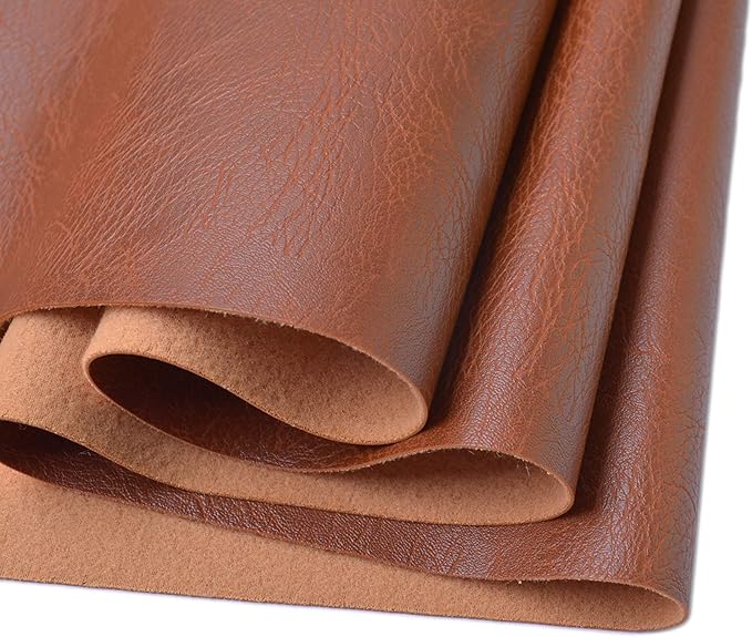 Wento Thick 2 Yard Faux Leather Fabric Soft Skin Grain PU Leather Fabric by Wento