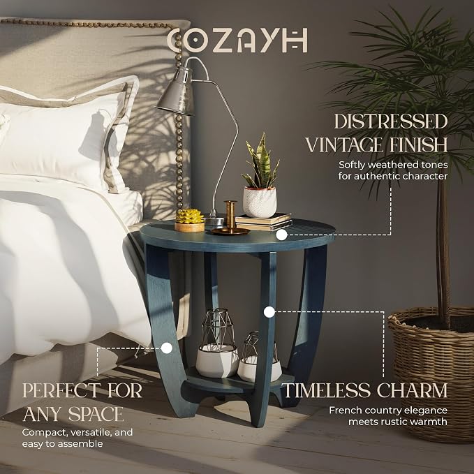 COZAYH Rustic Farmhouse End Table - Image 4