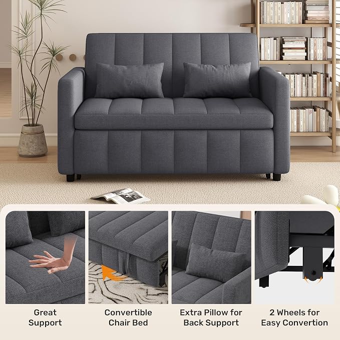 Nebuaegis Sleeper Sofa Bed, 3-in-1 Convertible Pull Out Couch - Image 5