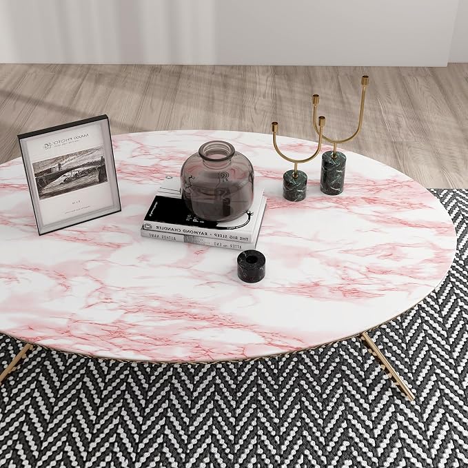 practicalWs 15.7 in x 236.2 in Self-Adhesive White Pink Marble Removable - Image 2
