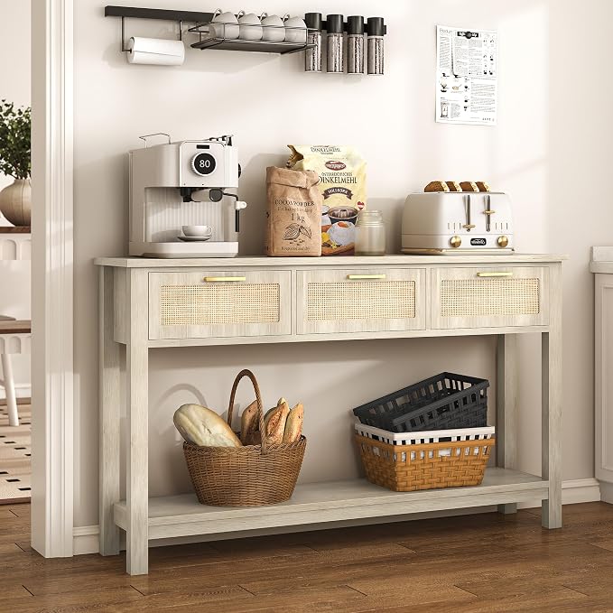 ELYKEN Rattan 51.2" Console Table - Image 4