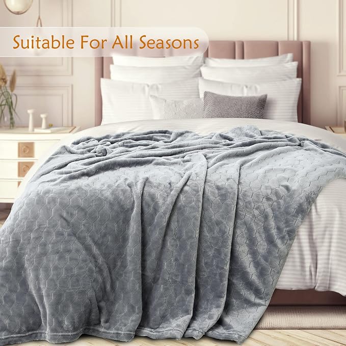 TOONOW Fleece Blanket Twin Size -320GSM Lightweight Fuzzy Soft Textured Flannel - Image 3