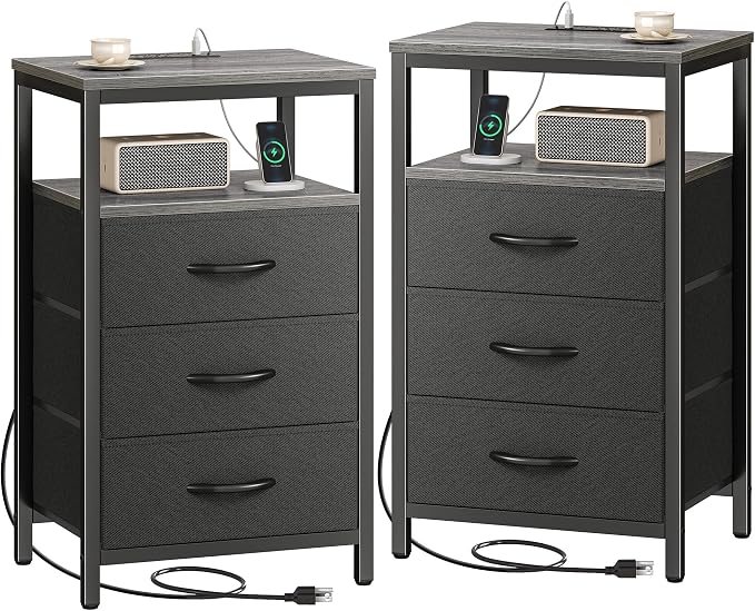 Huuger Nightstands Set of 2, 27.6 Inch End Tables by Huuger