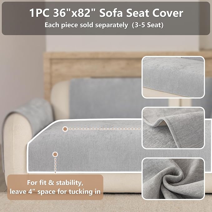 Premium Chenille Sofa Cushion Covers，Upgraded Anti-Slip Sectional Couch - Image 2