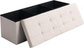Shoe Storage Ottoman Foldable Seat Footrest Tufted Bench End of Bed Storage by CUYOCA-MakeYouFeelComfort