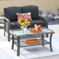 ovios 2-Piece Patio Furniture Set, Outdoor Wicker Sofa by OVIOS