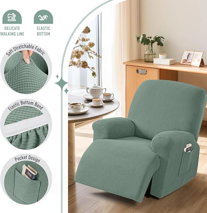 TAOCOCO Oversized Recliner Chair Covers, 1 Seater Streach Recliner Covers Soft - Image 3