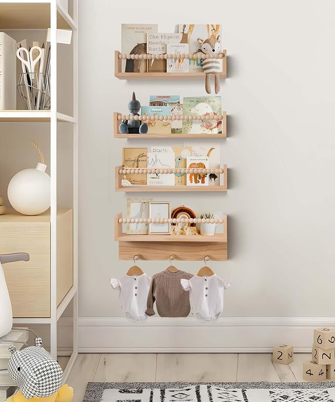BOMID Wall Bookshelves, Nursery Shelves, Floating Book Shelves - Image 9