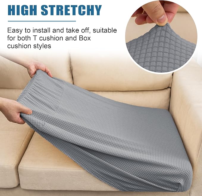 Water Repellent Sofa Cushion Cover, Stretch Sectional Couch Covers Separete - Image 7