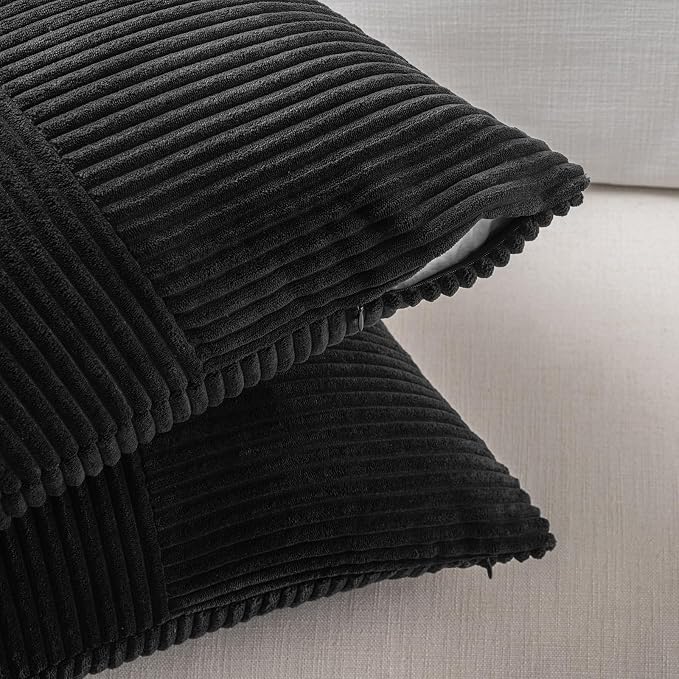 Fancy Homi 2 Packs Black Decorative Throw Pillow Covers 16x16 Inch - Image 4