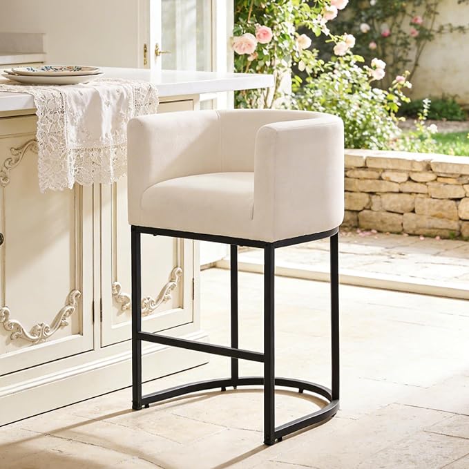 ClinQ 26" H Counter Height Bar Stools Set of 1, Modern Barrel Counter Stools by ExperienceExquisiteLife