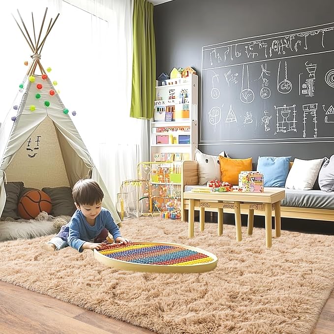 Pionblank 8x10 Rug for Living Room, Fuzzy Plush Large Area Rug, Fluffy Modern - Image 4