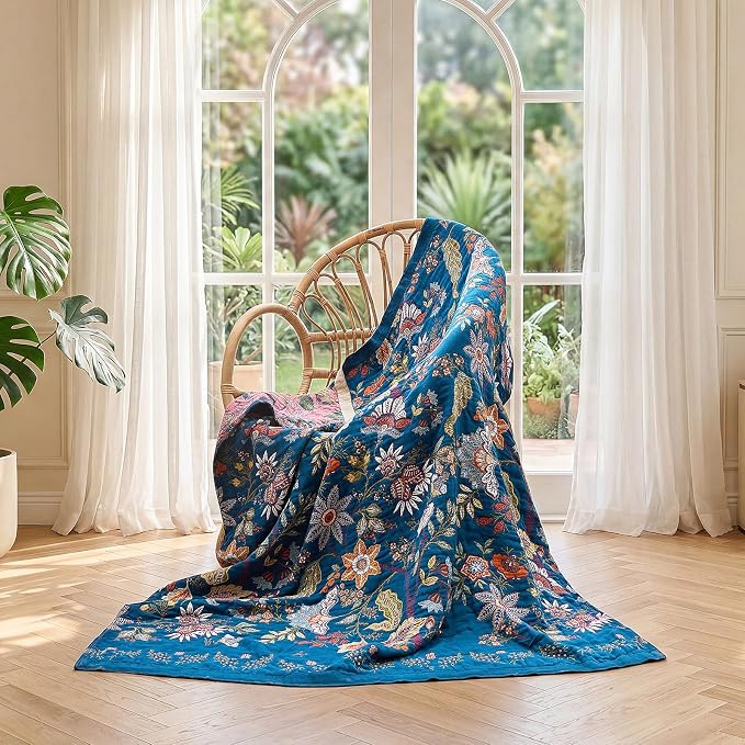 LUTBM Boho Throw Blanket for Bed Cotton Summer Blankets Bedroom Living Room - Image 5