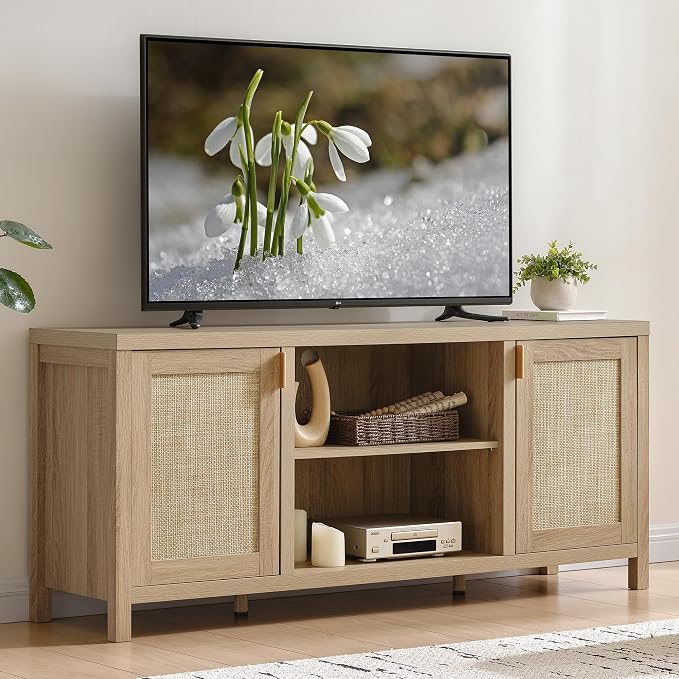SICOTAS Rattan TV Stand for Living Room by SICOTAS