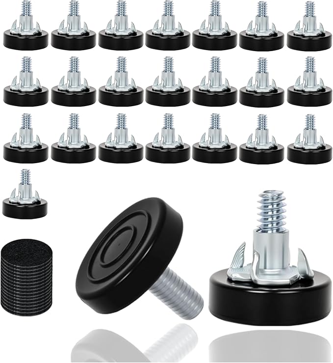 24 PCS M8 Thread Furniture Feet Levelers, Furniture Leveling Feet by Eunenete