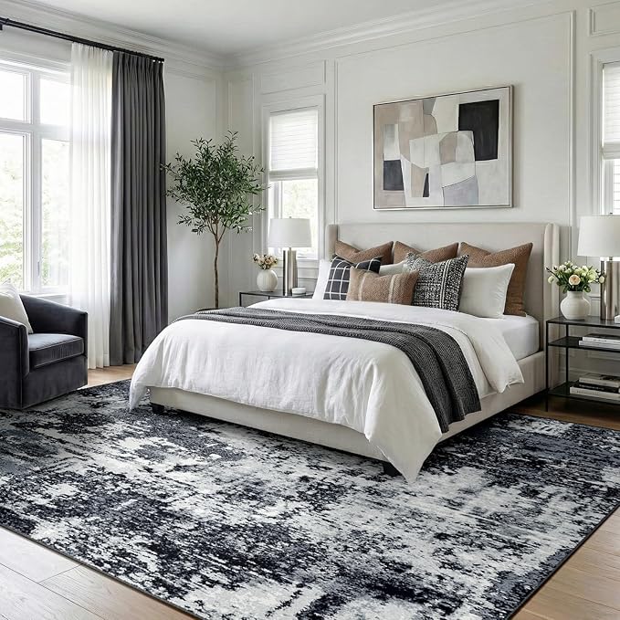 Washable Area Rugs 8'x10' Non-Slip Modern Abstract Soft - Image 2