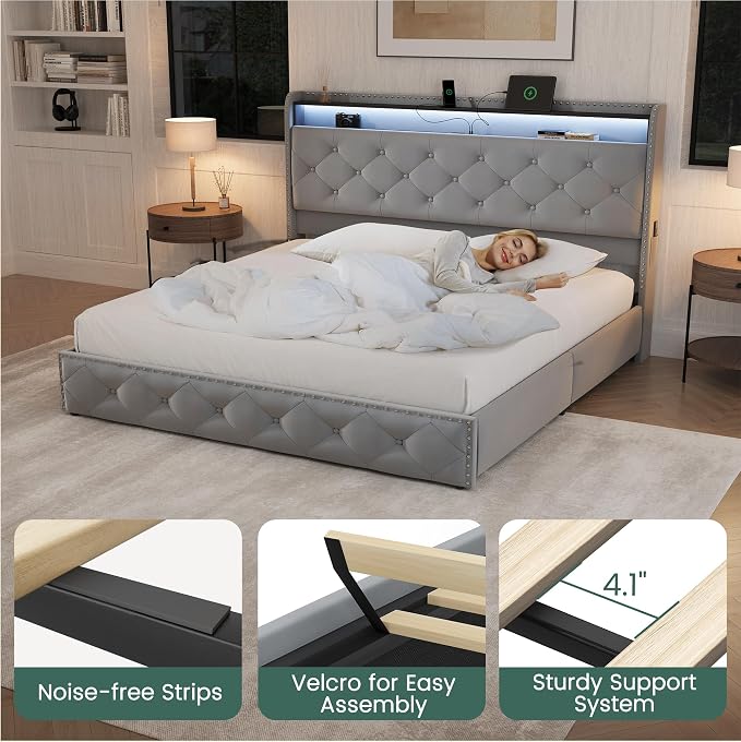 LARMACE Queen Size Bed Frame - Image 9
