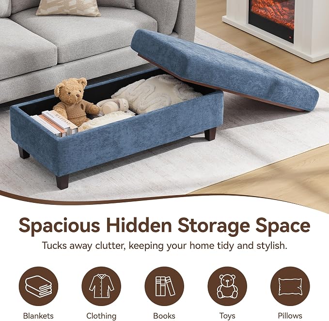 45 Inch Large Storage Ottoman Bench - Image 5