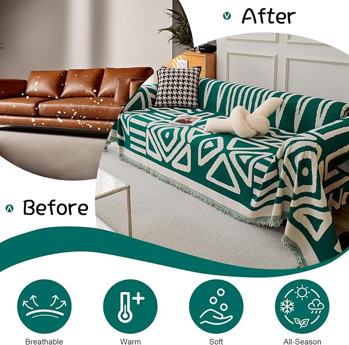VClife Boho Couch Cover for Sectional Sofa, Small Loveseat Cover Dog Furniture - Image 4