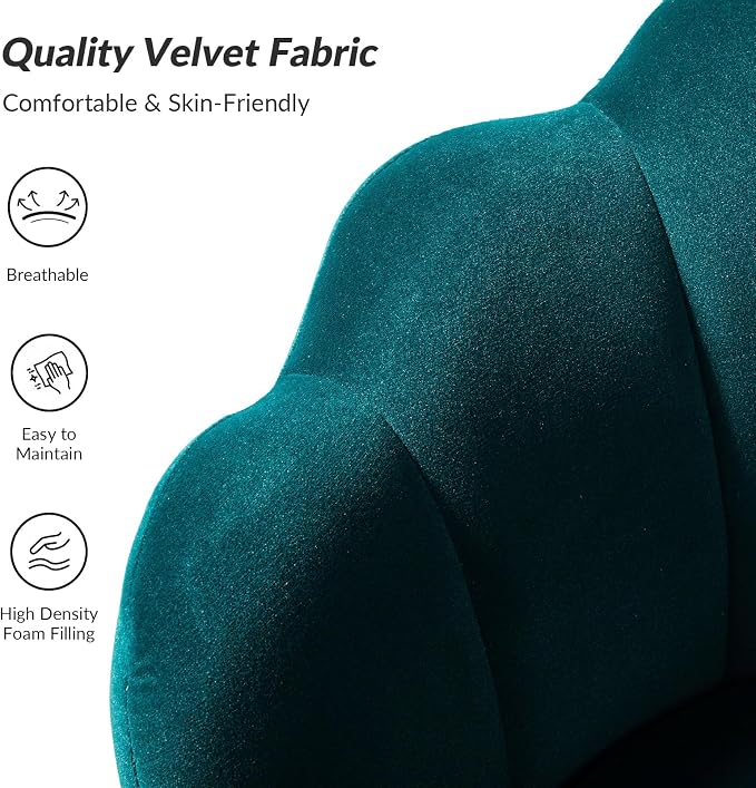 HULALA HOME Modern Velvet Accent Chair - Image 4