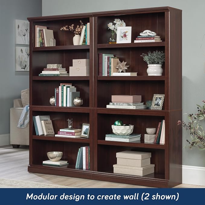 Sauder Miscellaneous Storage 5-Shelf Bookcase/ Book shelf, Select Cherry finish - Image 4