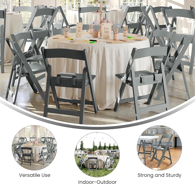 Flash Furniture Hercules Set of 2 Kids Gray Resin Folding Chairs - Image 6