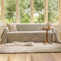 VClife Beige Gray Herringbone Couch Cover Modern Simple Style Geometric by VCLIFE