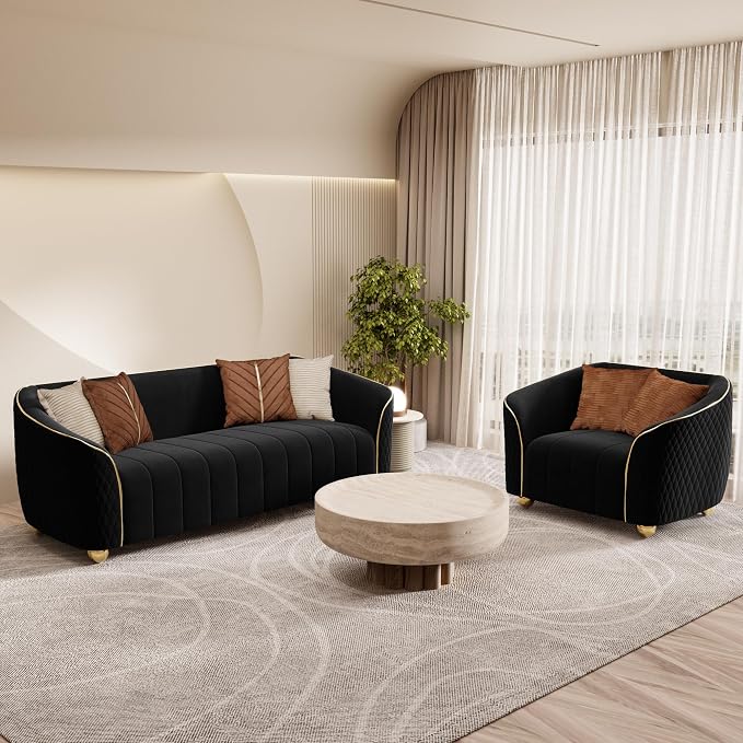 1-Piece Luxury Velvet Sofa Set for Living Room, Elegant Design Couch Set - Image 9