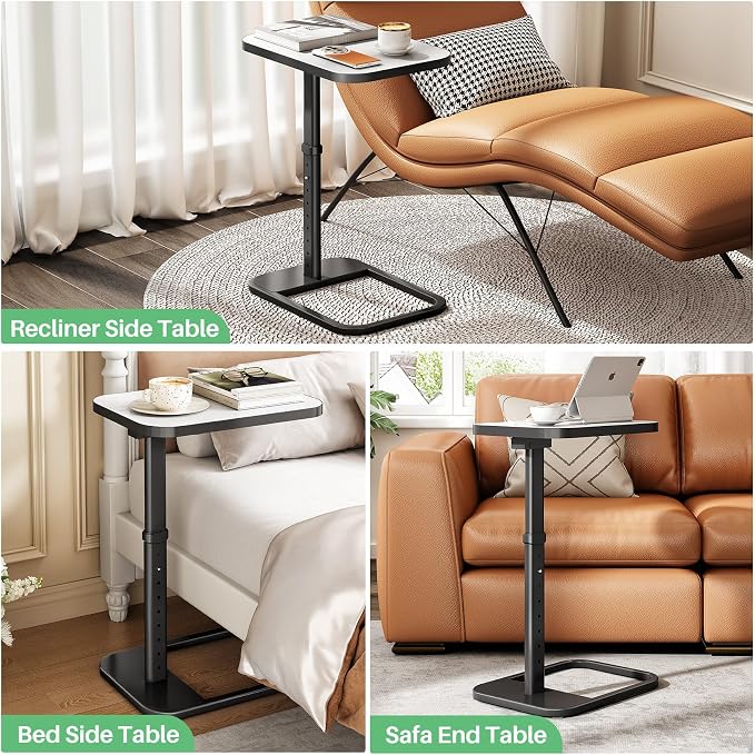 Kitstorack TV Tray Table, Adjustable Height & Rounded Metal Corners, Snack Table - Image 7