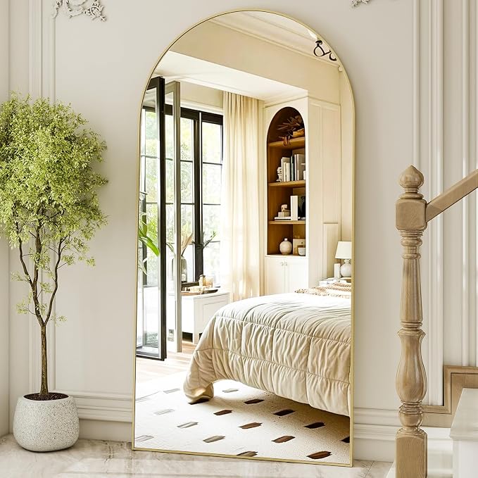 HARRITPURE 71"x30" Arched Full Length Mirror Free Standing Leaning Hanging - Image 7