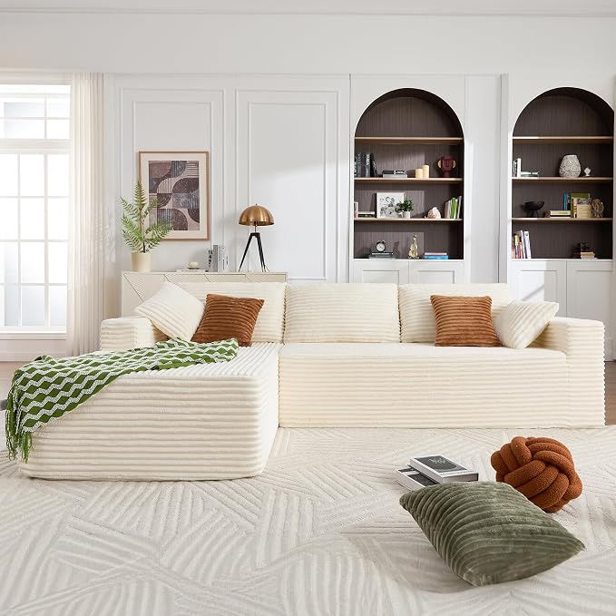 Opiesit 108" Boneless Couches for Living Room, Modular Sectional Sofa by Opiesit