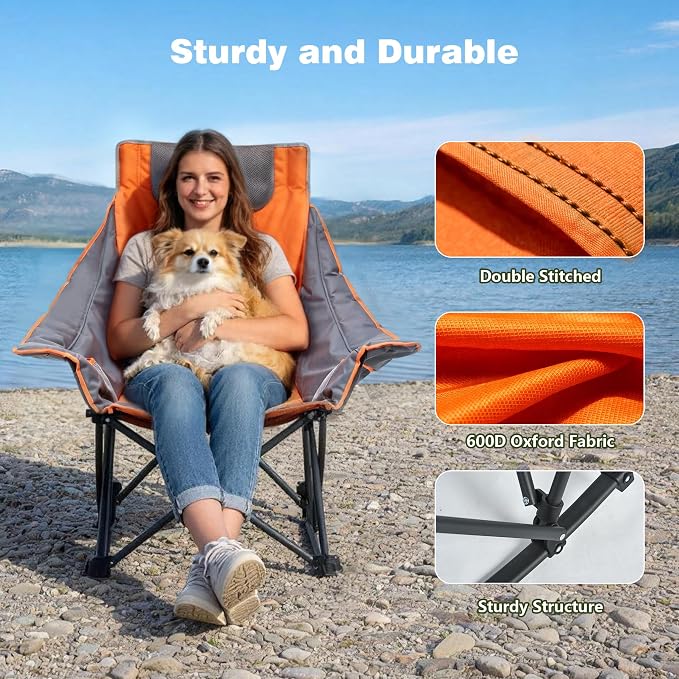 SUNNYFEEL Oversized Rocking Camping Chair, Fully Padded Patio Chair - Image 5