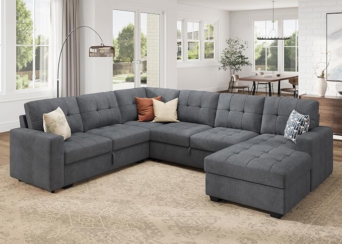 HONBAY Sectional Sleeper Sofa, Sleeper Sofa Couch - Image 7