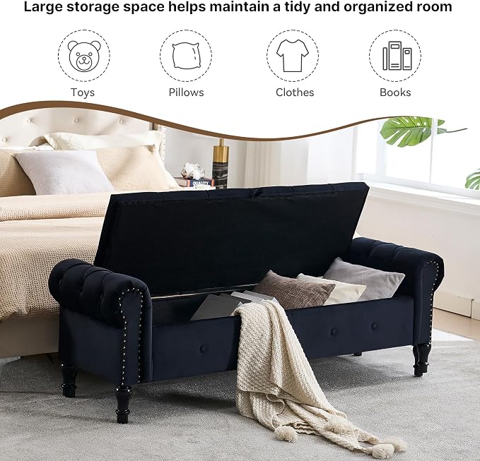 Storage Bed Bench for Bedroom, King Size Bench - Image 4