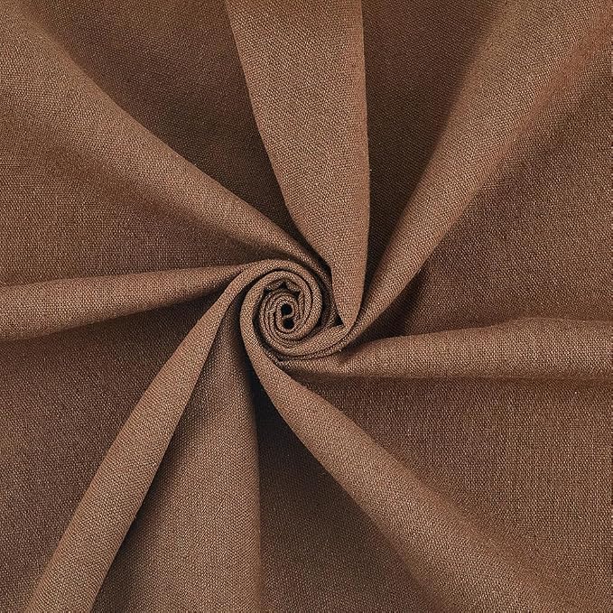 59.06 Inch Coffee Brown Needlework Fabric Natural Cotton Linen Cloth Quilting by CABODYALS