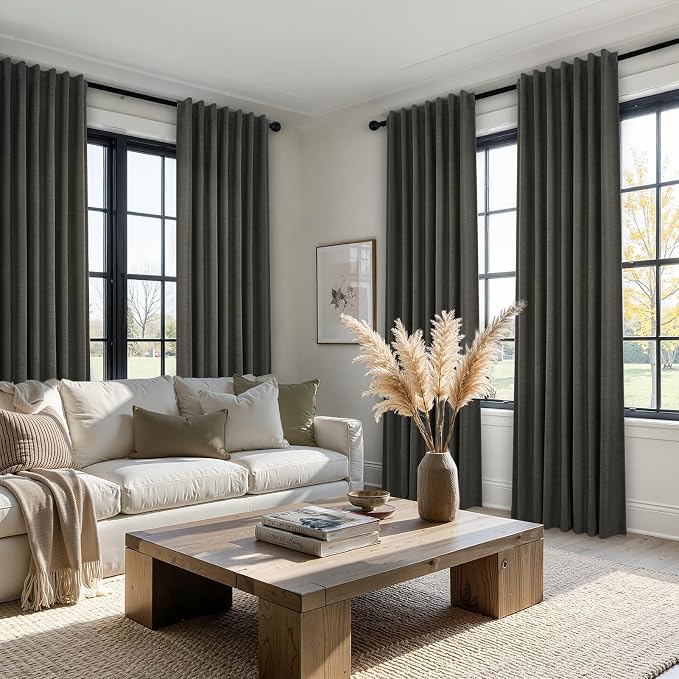 94 Inch Long Gray Blackout Curtains - Image 7