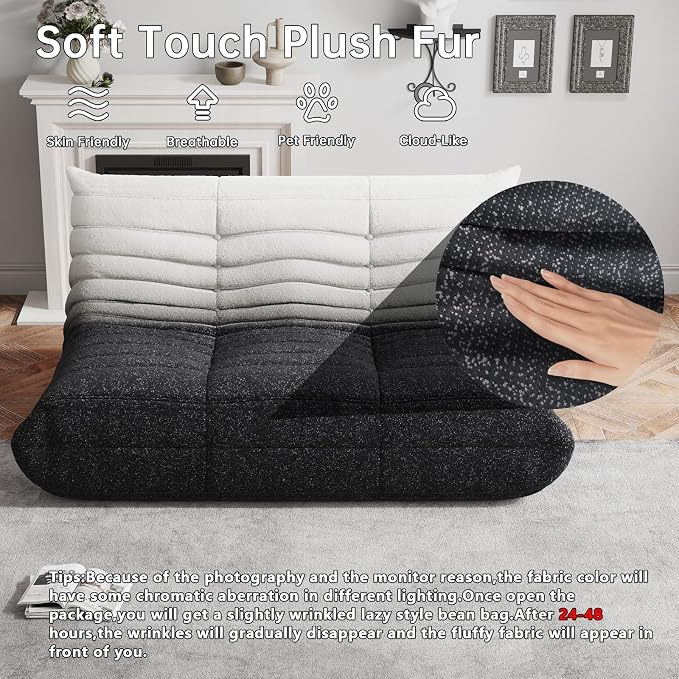 WHGBJA Bean Bag Chairs for Adults, BeanBag Reading Chair Memory Foam Couch - Image 3