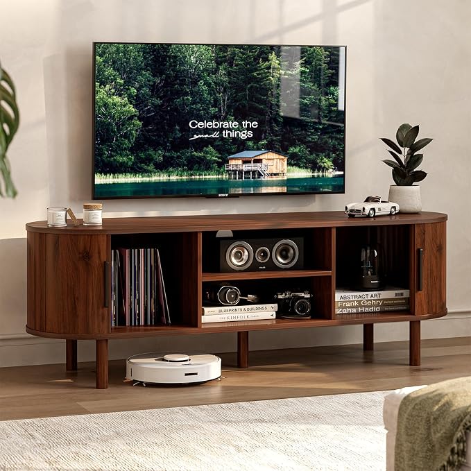 ZttRiee TV Stand for TVs up to 60 Inch, Entertainment Center - Image 2