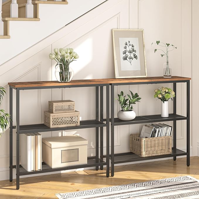 HOOBRO 29.5" Narrow Console Table, 3-Tier Entryway Table, Thin Sofa Table - Image 4