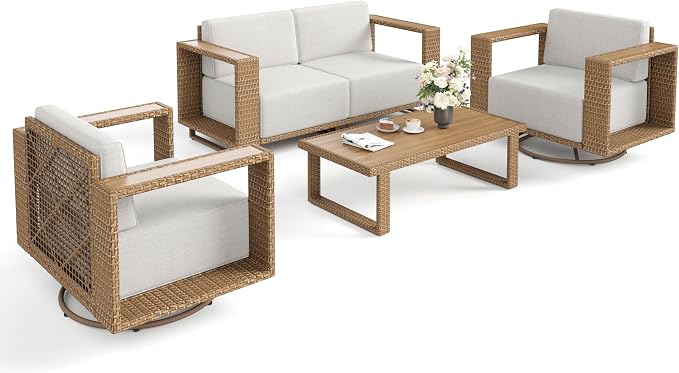 SUNSHINE VALLEY 4 Pieces Patio Furniture Set - Image 9