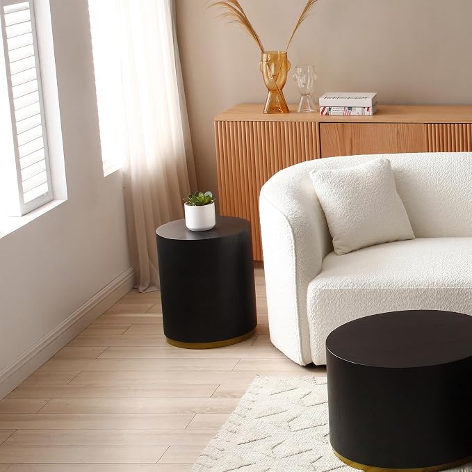 SSLine Classic Drum-Shape Living Room Table Contemporary Round Coffee Table End - Image 2