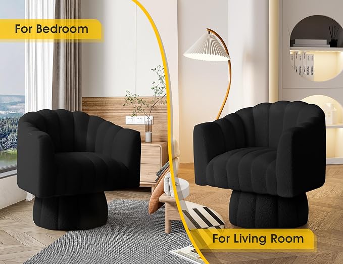 Dewhut Swivel Accent Chair, 360° Swivel Barrel Chair - Image 4
