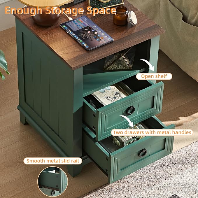 Joaxswe 18" Farmhouse Night Stands Set of 2 - Image 6