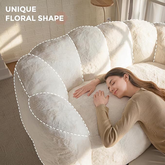 MAXYOYO Bean Bag Chair for Adults, Loveseat Floral Shaped Bean Bag Sofa - Image 8