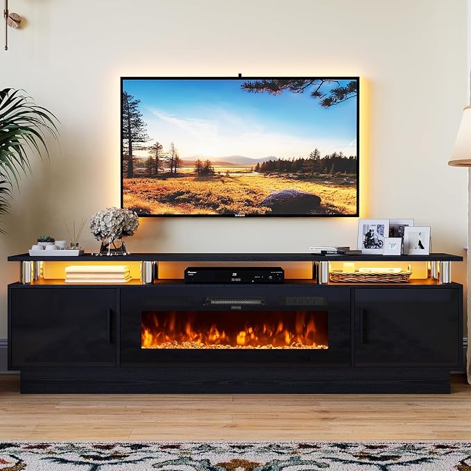 80" TV Stand for Living Room, Large Entertainment Center & Media Console - Image 5